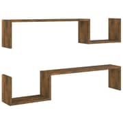 vidaXL Wall Shelves 2 pcs Smoked Oak 100x15x20 cm Engineered Wood vidaXL Wall Shelves 2 pcs Smoked Oak 100x15x20 cm Engineered Wood