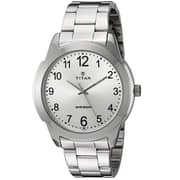 TITAN, 1585SM04, Mens Watch Analog, Silver Dial Silver Metal Strap Watch