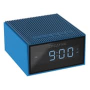 Creative Chrono Portable Splash-proof Bluetooth Speaker and FM Radio Clock Blue