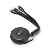 Xplore 3in1 Telescopic Cable (Micro+Lightning+Type C) 1m - Black
