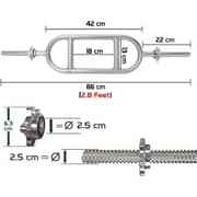 ULTIMAX Dumbbell Olympic Super Curl Bar 3 Feet Standard Egg Biceps Bar Threaded for Gym and Home Exercise Bicep and Trisep -30mm