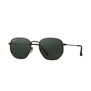 Ray-Ban Hexagonal Black Sunglasses Unisex RB3548N 002/58