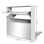 vidaXL Shoe Cabinet 2-Layer Mirror White 63x17x67 cm vidaXL Shoe Cabinet 2-Layer Mirror White 63x17x67 cm