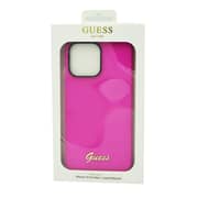 Guess Silicone Pc Camera Script Logo Hard Case For Iphone 14 Pro Max Fuschia