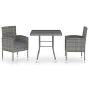 vidaXL 3 Piece Garden Dining Set Poly Rattan Anthracite vidaXL 3 Piece Garden Dining Set Poly Rattan Anthracite