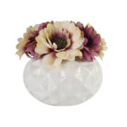 Daisey Purple Flower with White Vase Daisey Purple Flower with White Vase
