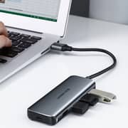 UGREEN 4 Ports USB 3.0 Hub Aluminum Case (Space Gray)