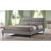 Lily Modern Button Tufted Platform Bed Super King with Mattress Grey Lily Modern Button Tufted Platform Bed Super King with Mattress Grey