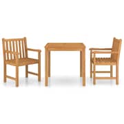 vidaXL 3 Piece Garden Dining Set Solid Teak Wood vidaXL 3 Piece Garden Dining Set Solid Teak Wood