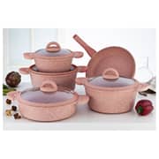 Penguen Grand 9pcs Granite Cookware Set Pink Penguen Grand 9pcs Granite Cookware Set Pink