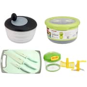 Prestige Salad Spinner + Winsor Cutting Board With Knife Set- Green + Winsor Multi Purpose Veggie Cutter + Winsor Food Container 2 Liter Prestige Salad Spinner + Winsor Cutting Board With Knife Set- Green + Winsor Multi Purpose Veggie Cutter + Winsor Food Container 2 Liter