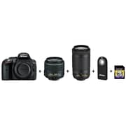 Nikon D5300 DSLR Camera Black With AF-P 18-55mm VR Lens Kit + AF-P 70-300mm VR Lens + ML-L3 Remote + 16GB SD Card