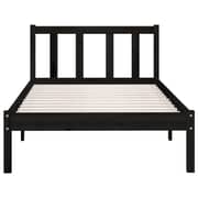 vidaXL Bed Frame Black Solid Pinewood 90x200 cm vidaXL Bed Frame Black Solid Pinewood 90x200 cm