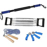 ULTIMAX 4 Way Training Set Chest Expander, Hand Grips &Power Twister and Jumping Rope for Gym Fitness Exercise