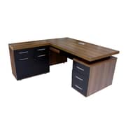 Executive Office Wooden Desk Table With Drawers For Office, Home, Meeting Room, Teak Black