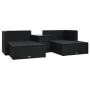 Vidaxl 5 Piece Garden Lounge Set With Cushions Poly Rattan Black Vidaxl 5 Piece Garden Lounge Set With Cushions Poly Rattan Black