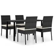 Vidaxl 5 Piece Garden Dining Set Poly Rattan Black Vidaxl 5 Piece Garden Dining Set Poly Rattan Black