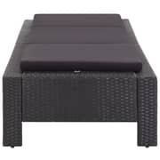 vidaXL Sunbed with Cushion Black Poly Rattan vidaXL Sunbed with Cushion Black Poly Rattan