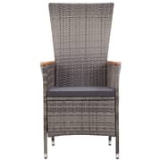 vidaXL 7 Piece Garden Dining Set Poly Rattan Grey vidaXL 7 Piece Garden Dining Set Poly Rattan Grey