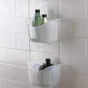 Umbra 022360-670 Bask, White Hanging Shower Caddy, Bathroom Storage And Organizer For Shampoo, Conditioner, Bath Supplies And Accessories, 11-1/4