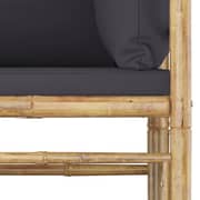 Vidaxl 2 Piece Garden Lounge Set With Dark Grey Cushions Bamboo