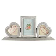Heart & Rectangle Photo Frame Light Grey