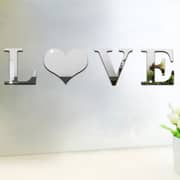 Deals For Less - 3d Mirror Wall Stickers Acrylic Home Decoration Love Design
