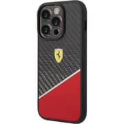 Ferrari Bimaterial Carbon Case Red With Silver Stripe iPhone 14 Pro Max Ferrari Bimaterial Carbon Case Red With Silver Stripe iPhone 14 Pro Max