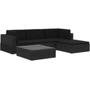 Vidaxl 5 Piece Garden Lounge Set With Cushions Poly Rattan Black