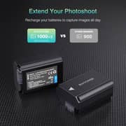 Ravpower Np-fw50 Camera Battery Charger Set With Moistureproof Case Compatible For Sony Cameras (2-pack, Versatile Charging Option, 1100mah) - Black