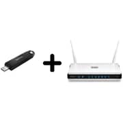 Dlink DIR-825 Wireless Router + SDCZ460-032G-G46 32GB Type C Flashdrive BD
