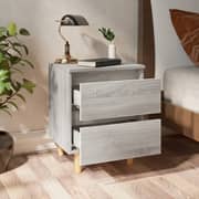 Vidaxl Bed Cabinets With Solid Wood Legs 2 Pcs Grey Sonoma 40x35x50 Cm Vidaxl Bed Cabinets With Solid Wood Legs 2 Pcs Grey Sonoma 40x35x50 Cm