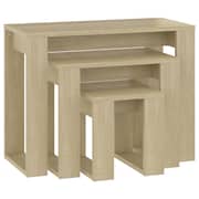 Vidaxl Nesting Tables 3 Pcs Sonoma Oak Engineered Wood Vidaxl Nesting Tables 3 Pcs Sonoma Oak Engineered Wood