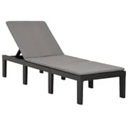 Vidaxl Sun Lounger With Cushion Plastic Anthracite