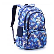 SAMBOX Geometrical XXL School Bag Blue