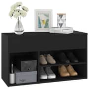 Vidaxl Shoe Bench Black 80x30x45 Cm Engineered Wood Vidaxl Shoe Bench Black 80x30x45 Cm Engineered Wood