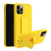 Margoun case for iPhone 14 Pro Max with Hand Grip Foldable Magnetic Kickstand Wrist Strap Finger Grip Cover 6.7 inch Yellow
