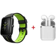 Xcell G1 Smart Watch Black and Green + Soul 2Pro Earbuds White Xcell G1 Smart Watch Black and Green + Soul 2Pro Earbuds White