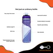 V2-cool Storm Insulated Water Bottle For Cycle Cage Fit With Free Silicon Mudcap 620 Ml/21 Oz, Blue