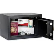 Rubik Electronic Digital Safe Box with Key and Pin Code Lock (20x31x20cm) Black