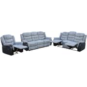 Kent 3+2+1 Recliner Sofa Set Grey/Black Kent 3+2+1 Recliner Sofa Set Grey/Black