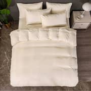 Deals For Less Luna Home - Without Filler 6 Pieces King Size, Striped Plain Cream Color Design, Bedding Set Deals For Less Luna Home - Without Filler 6 Pieces King Size, Striped Plain Cream Color Design, Bedding Set