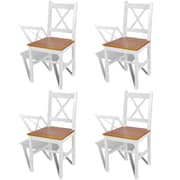 vidaXL Dining Chairs 4 pcs White Pinewood vidaXL Dining Chairs 4 pcs White Pinewood