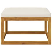 Vidaxl Footrest With Cream White Cushion Solid Acacia Wood Vidaxl Footrest With Cream White Cushion Solid Acacia Wood