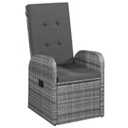 vidaXL 9 Piece Garden Dining Set with Cushions Grey