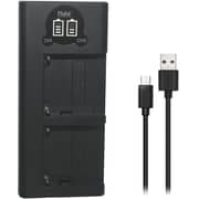 Dmk Power F960 / F970 Mini Portable Dual Usb Lcd Charger Tc-usb Iii Compatible With Sony Np-f970/np-f960/ Np-f770/np-f570 Np-f330/fm50 Etc.