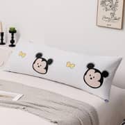 LUNA HOME 1 Piece Long Body Pillow Case, White Color Cute Children Design
