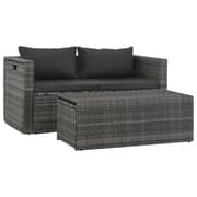 Vidaxl 6 Piece Garden Lounge Set With Cushions Poly Rattan Grey Vidaxl 6 Piece Garden Lounge Set With Cushions Poly Rattan Grey