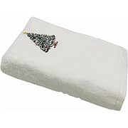 Personalized For You Cotton White Christmas Tree Embroidery Bath Towel 70*140 cm