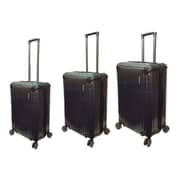 Highflyer T1000 Hard Luggage Trolley Bag Black 3Pc Set TH-1000-3PCBLK